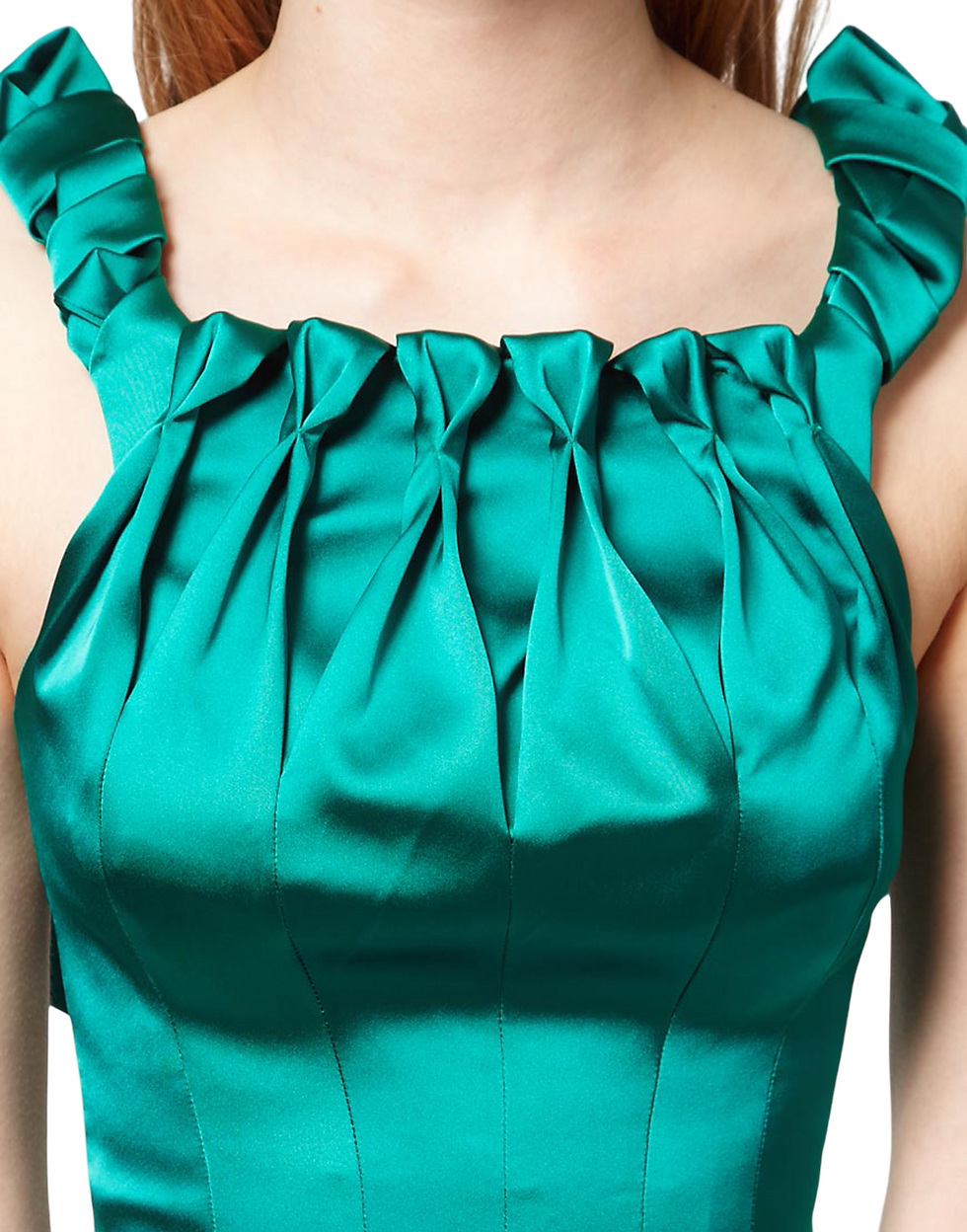 Thumbnail: Karen Millen Green Satin Dress - DM190