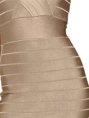 slim fit dress slacks Color Block Bandage Dress Golden Nude main image 0