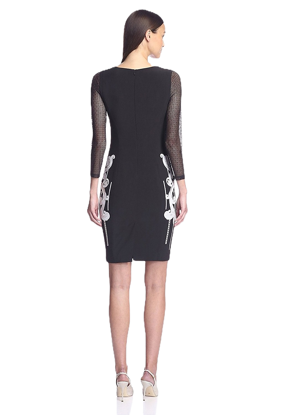 Thumbnail: Karen Millen Black & White Embroidered Floral Dress - DT171