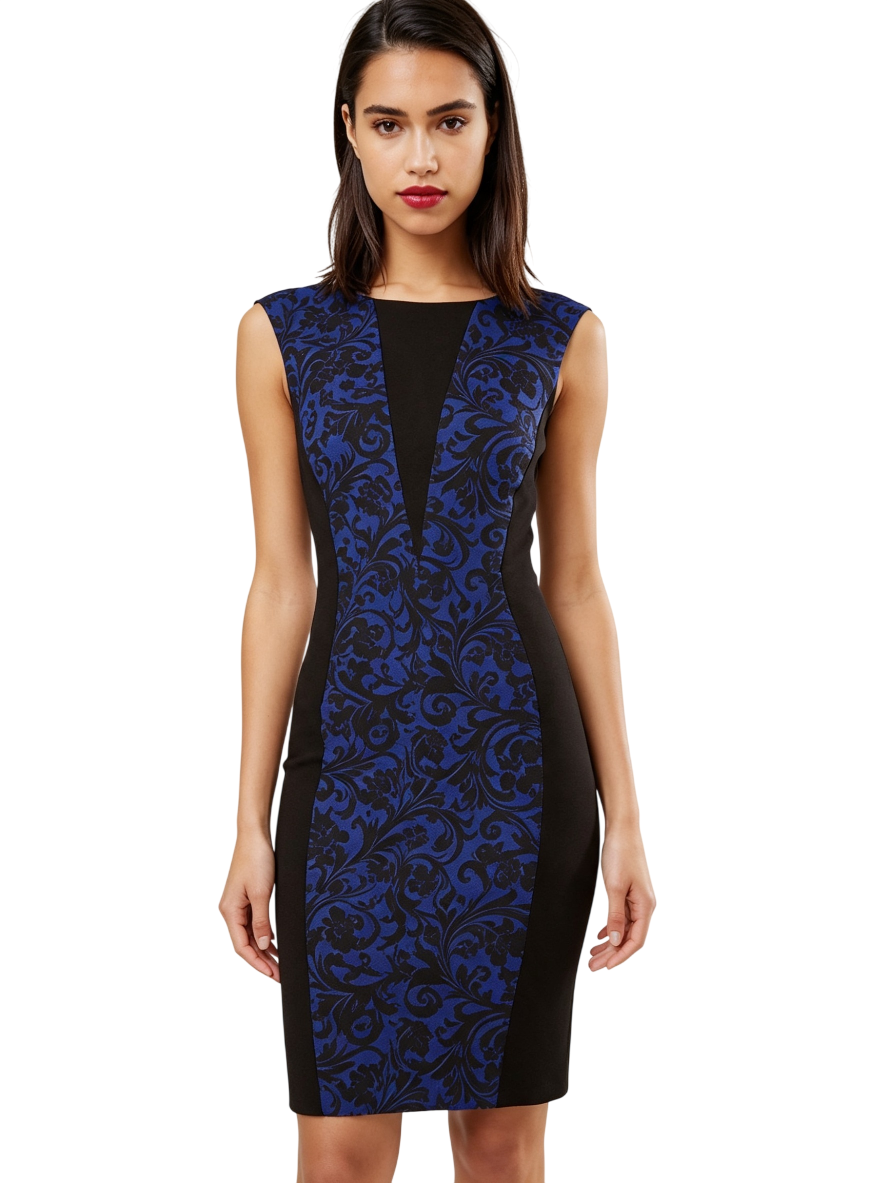 Karen Millen Blue Floral Pencil Dress - DR123