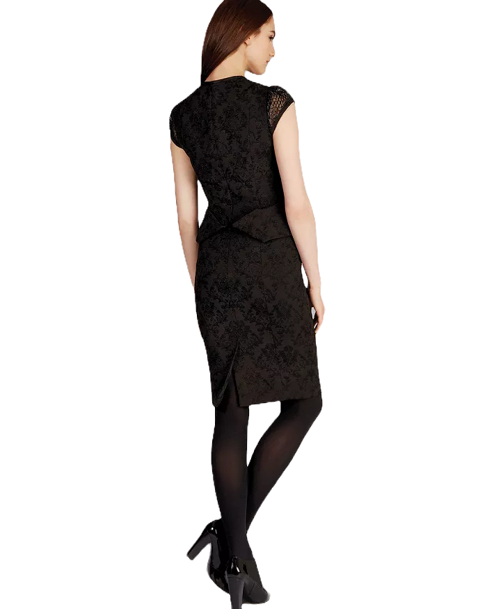 Thumbnail: Karen Millen Black Brocade Floral Dress - DR011