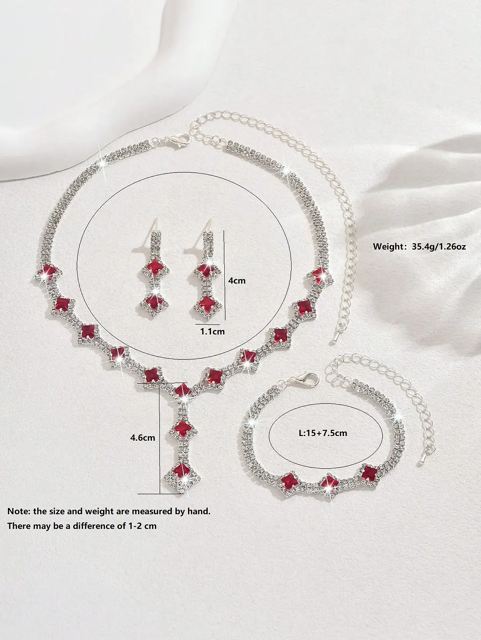 Thumbnail: Jade Lion Sparkly Luxe Necklace Earrings And Bracelet Set