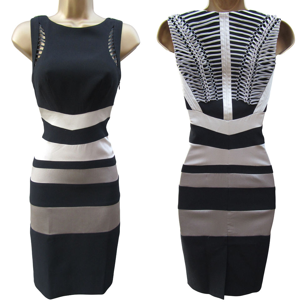 Thumbnail: Karen Millen Black Colourblock Dress - DM176