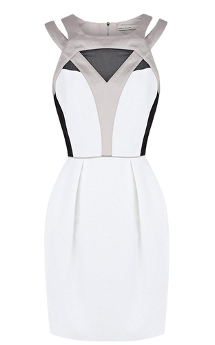 Karen Millen Black & White Colourblock Dress - DN265
