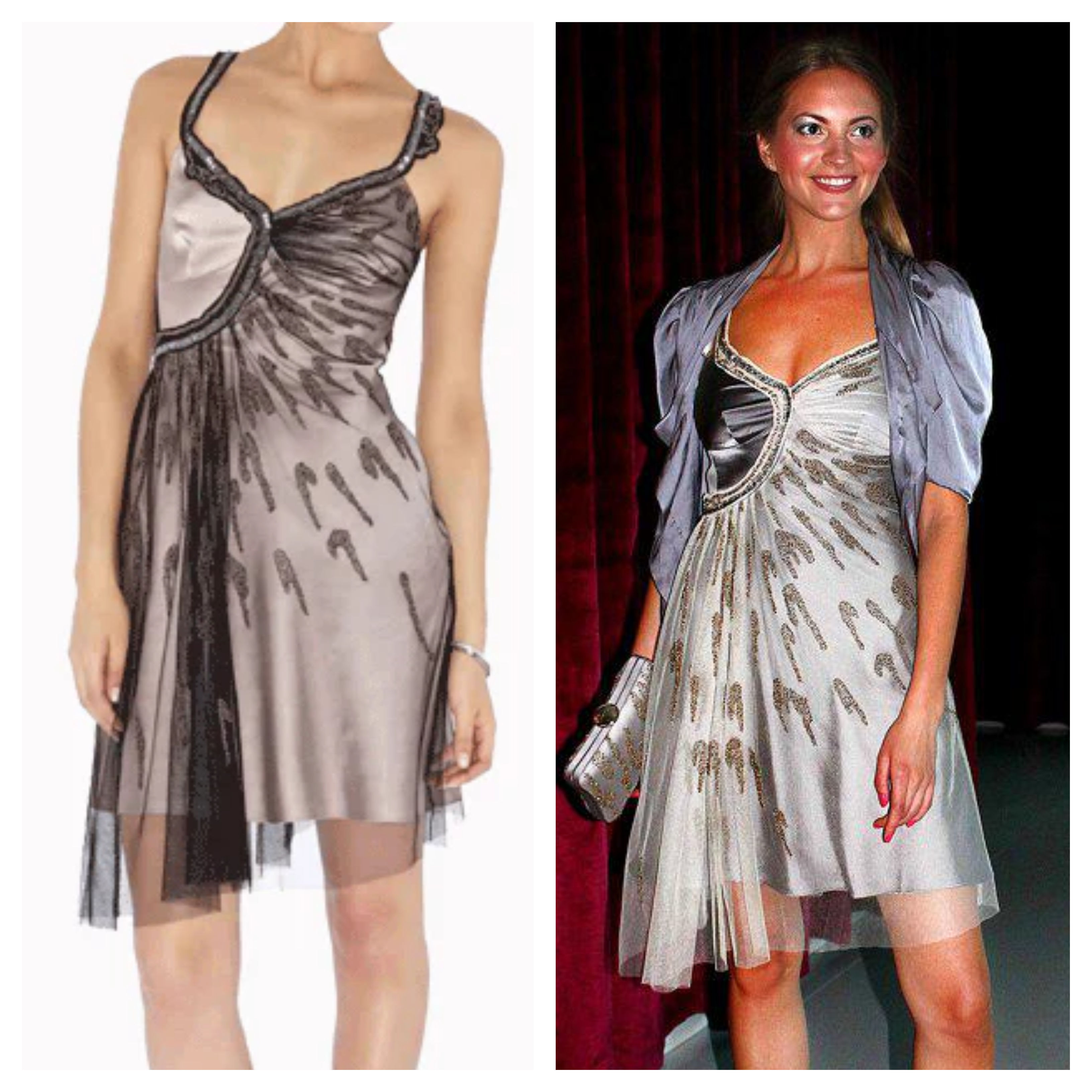 Karen Millen Satin Silk Beaded Slip Dress - DL110