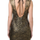 Thumbnail: Lipsy Gold Black Foiled Lace Floral Dress - DR07141