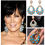 Thumbnail: Kardashian Teardrop Rhinestone & Turquoise Stone Earrings