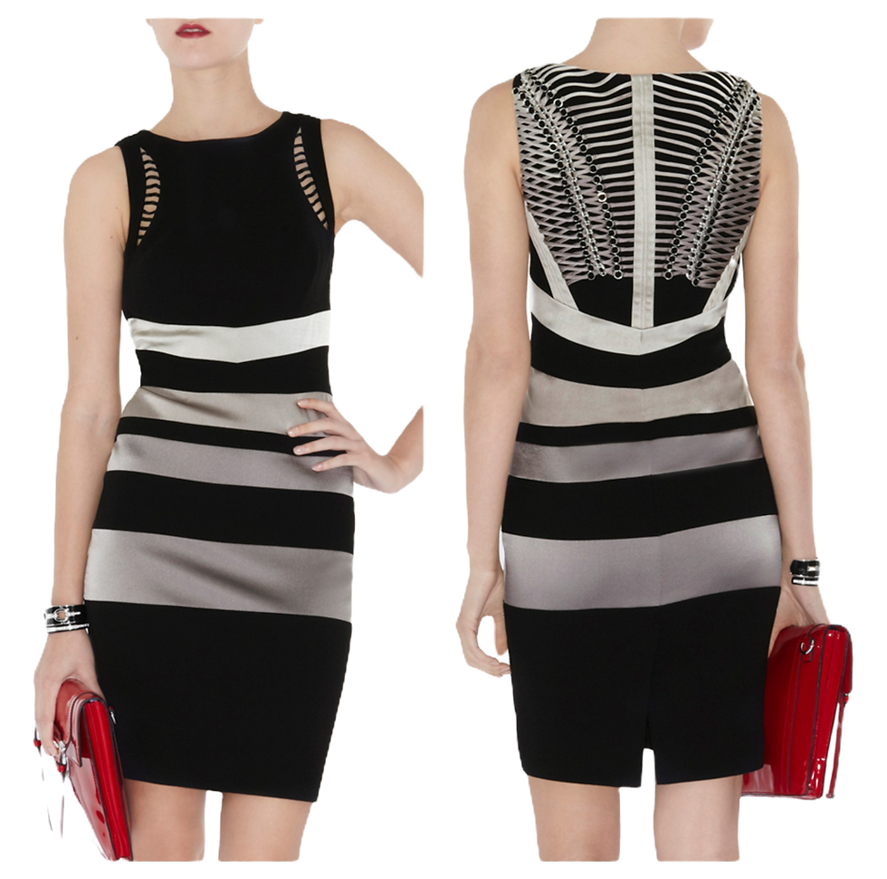 Thumbnail: Karen Millen Black Colourblock Dress - DM176
