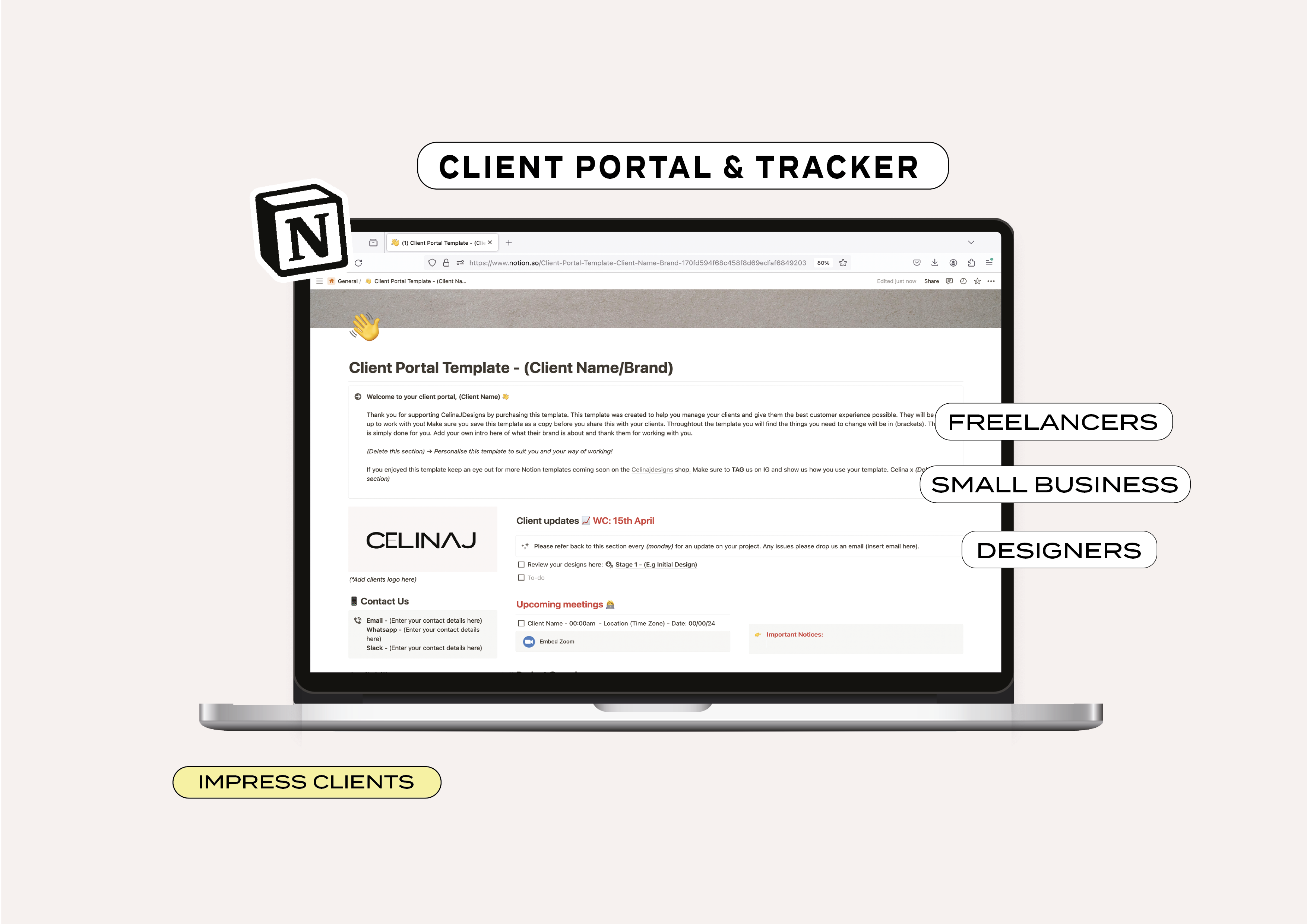 Freelancer Client Portal & Management Notion Template