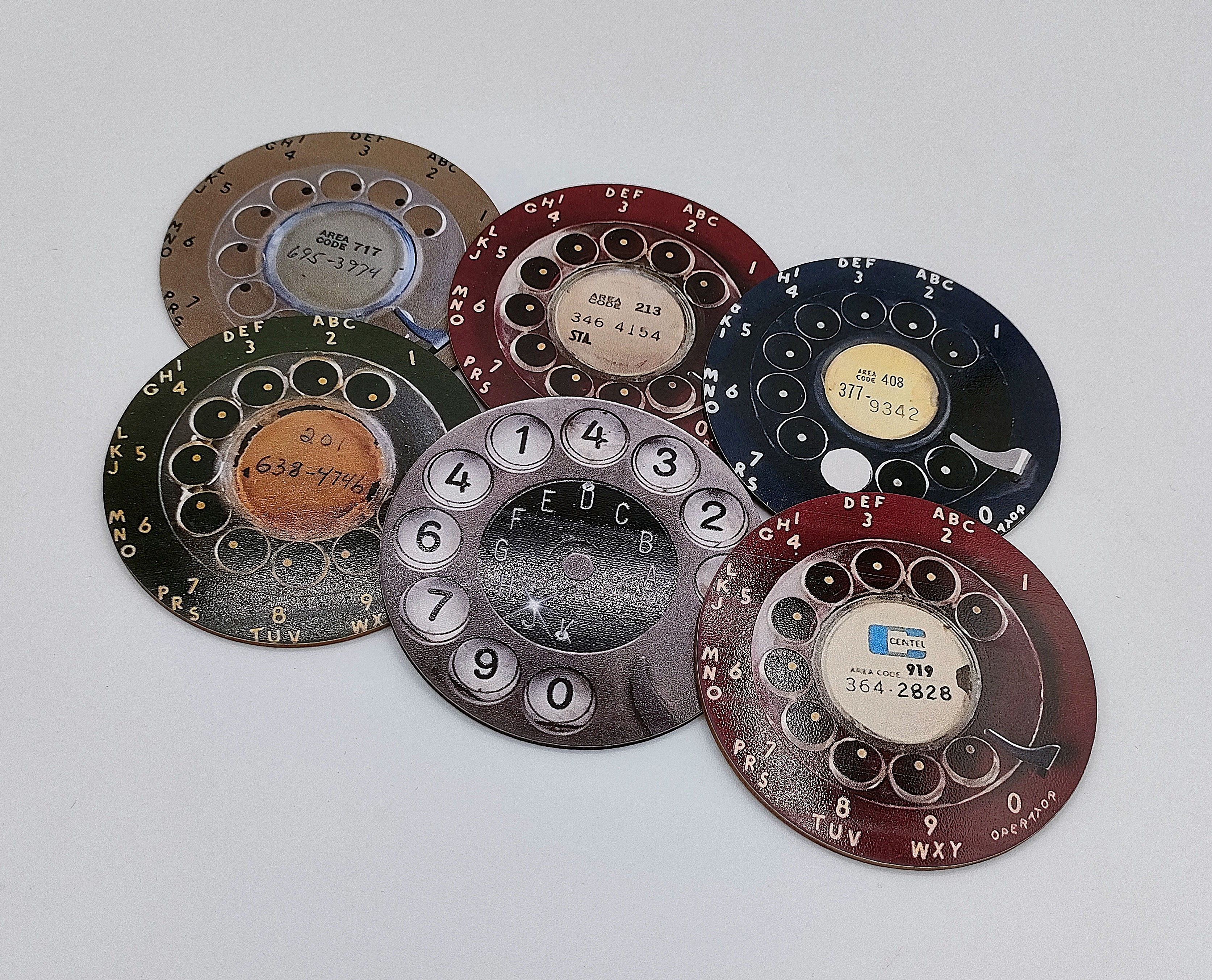 Ensemble 6 dessous de verre Téléphone