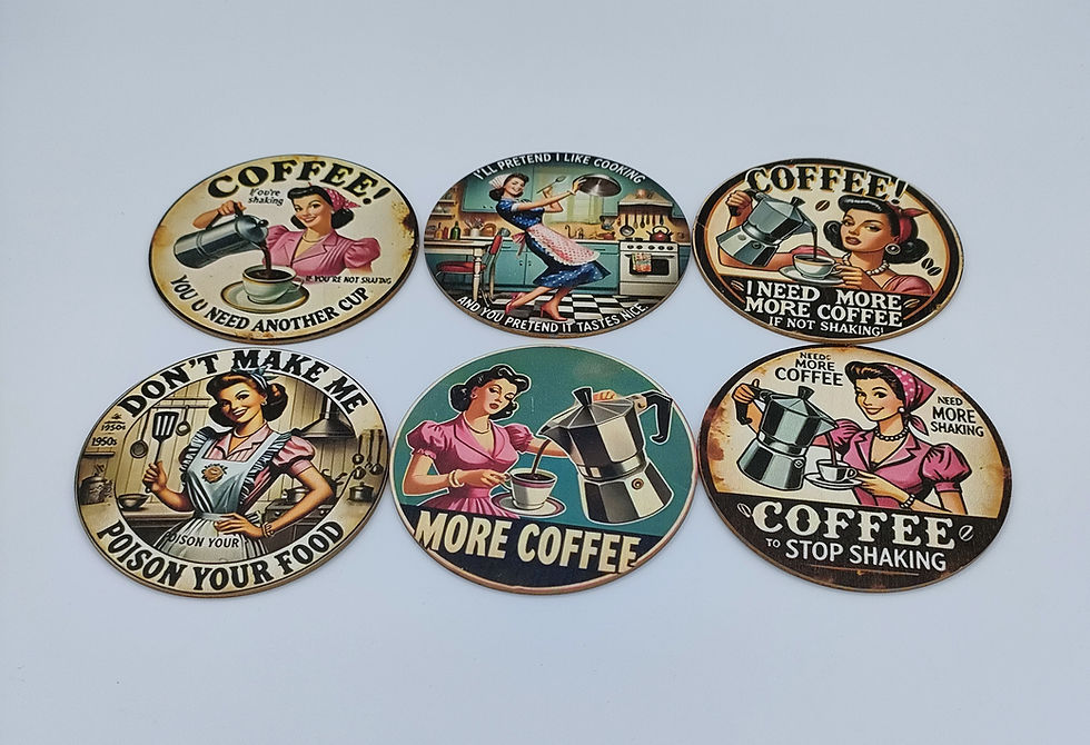 Miniature : Ensemble 6 dessous de verre Retro diner