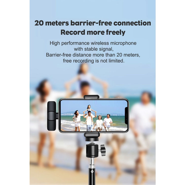 Miniatura: Kit 2 Microfone Lapela Wireless Sem Fio Para iPhone iPad Lig