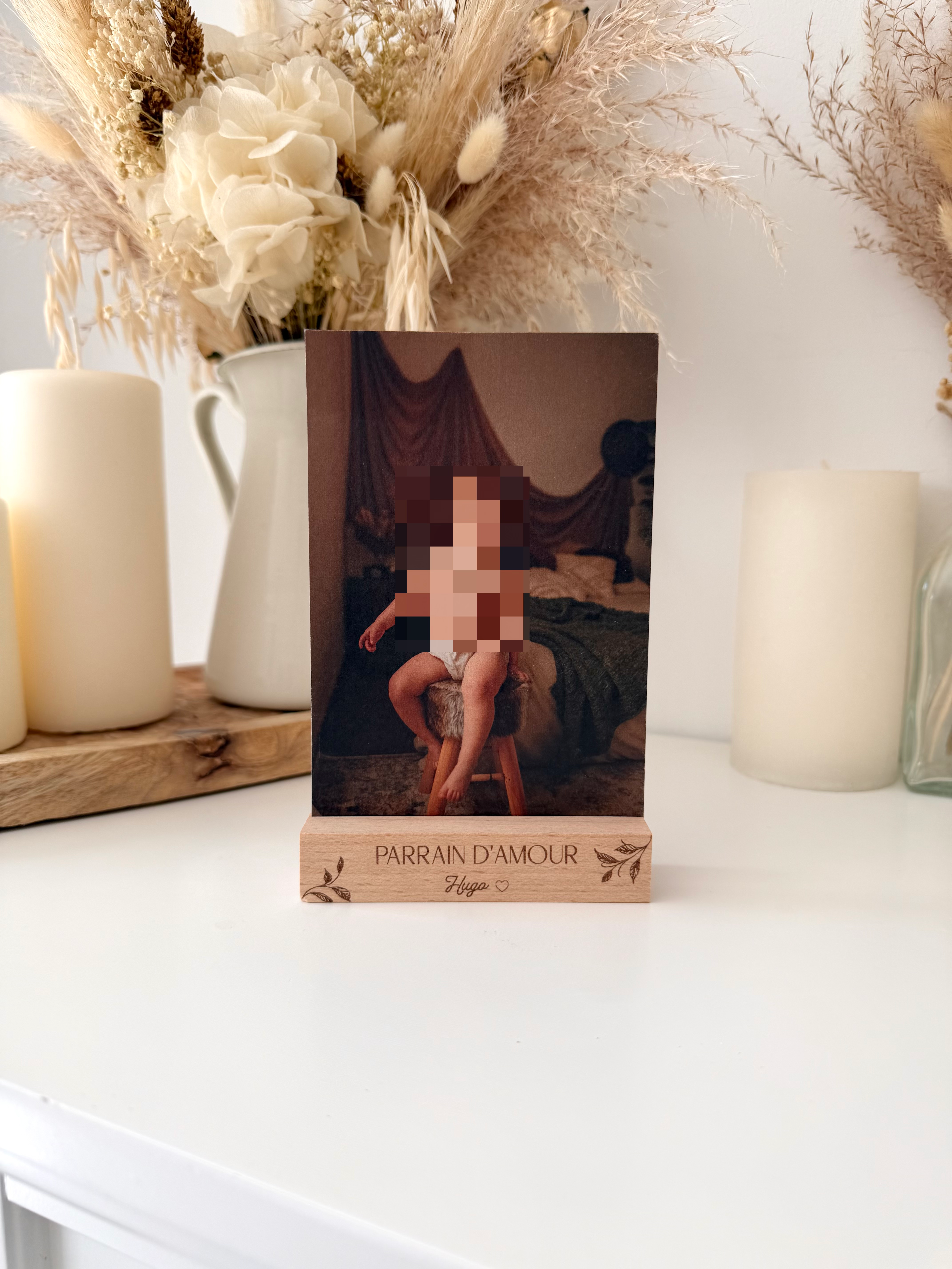 Porte-photo/carte - Feuilles/Fleurs