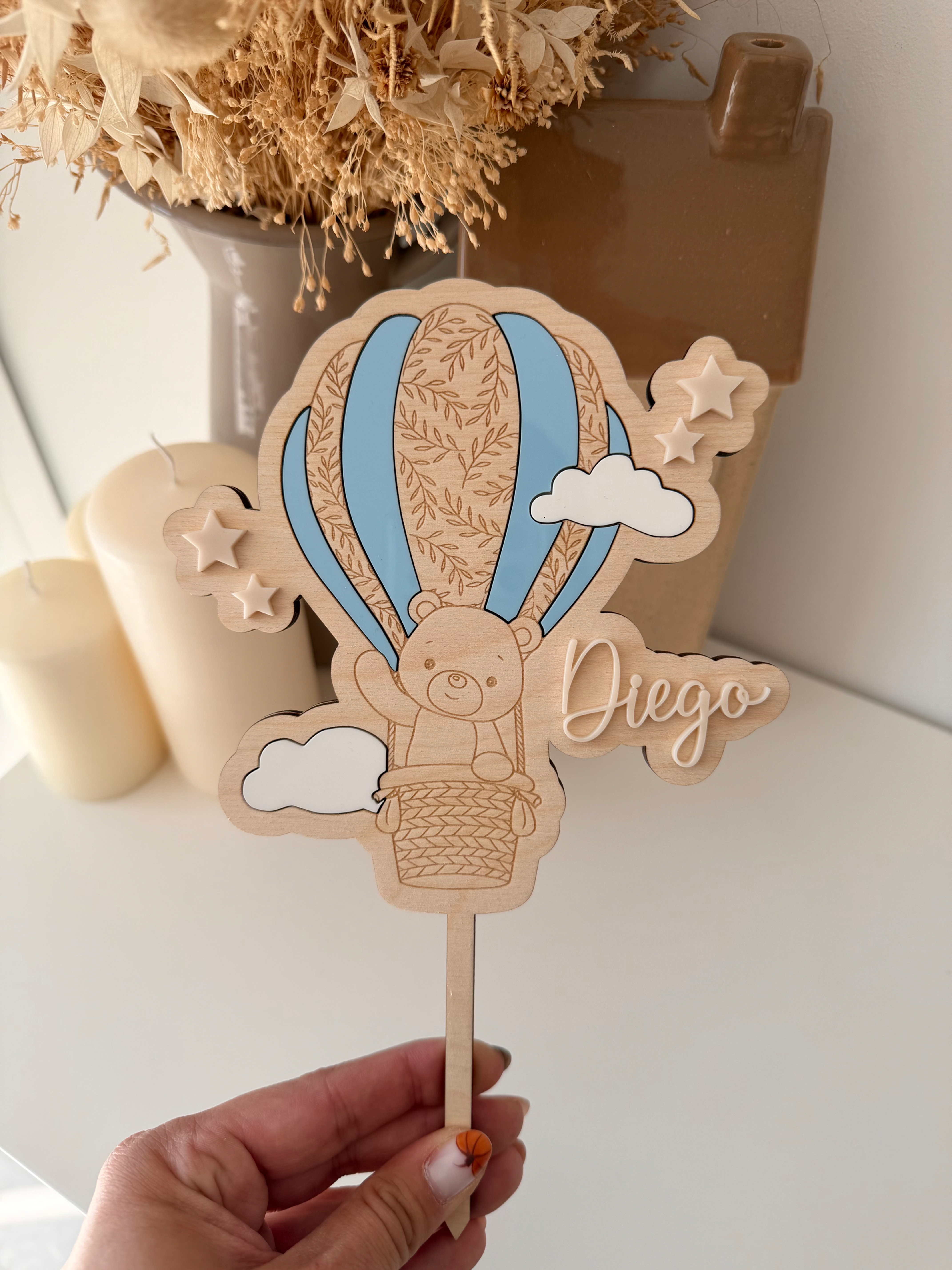 Cake topper - Montgolfière