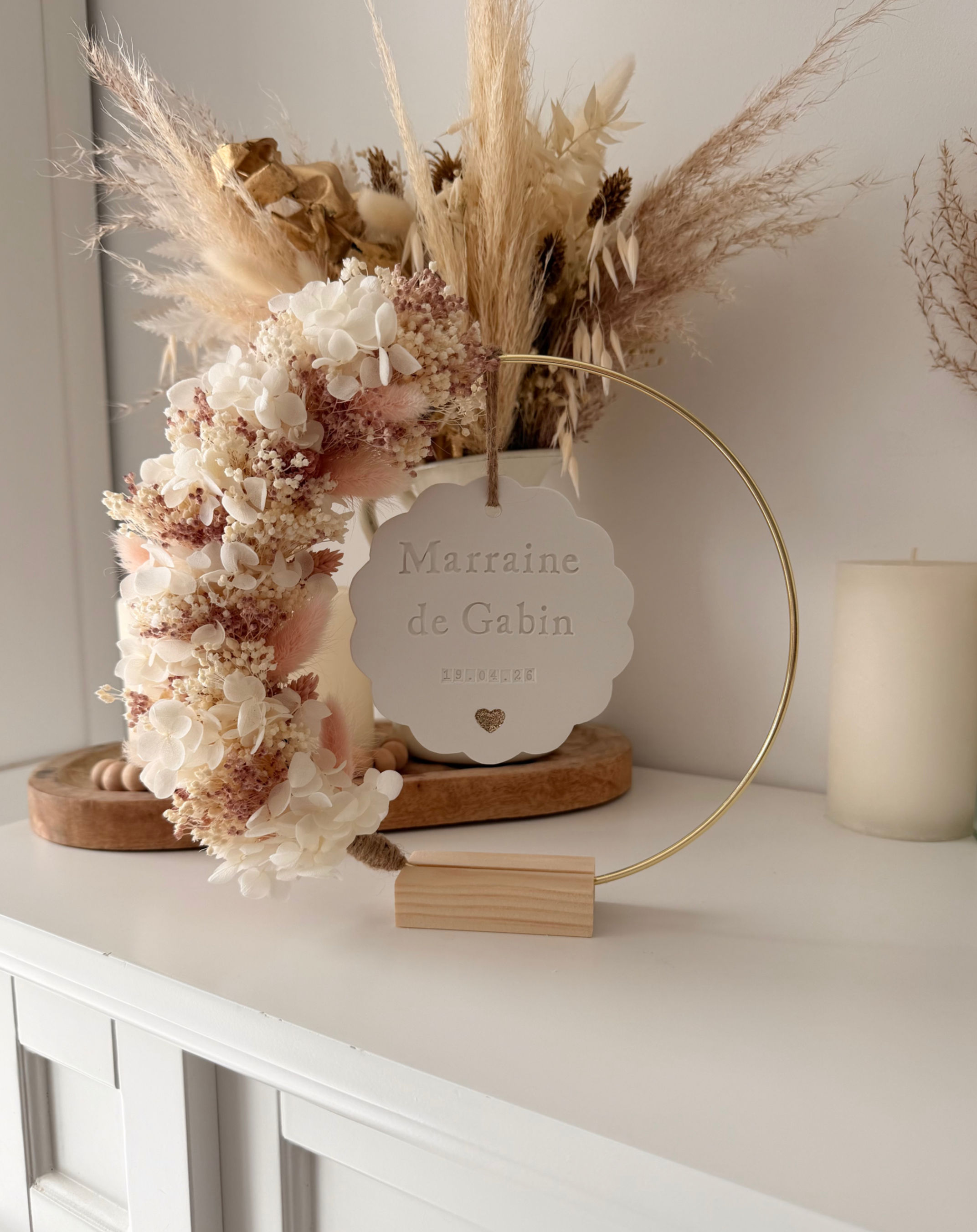 Ensemble Marraine/Parrain & couronne fleurie