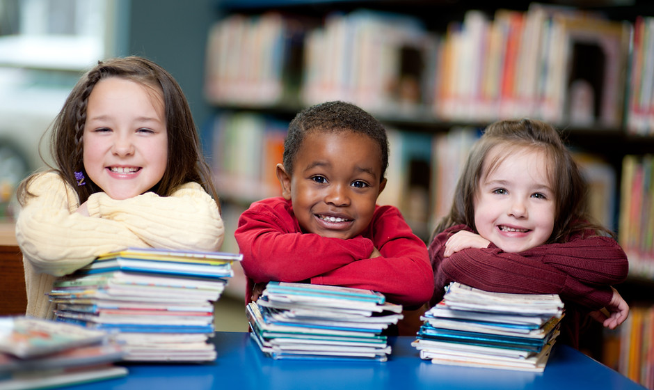 Happy Kids with Books