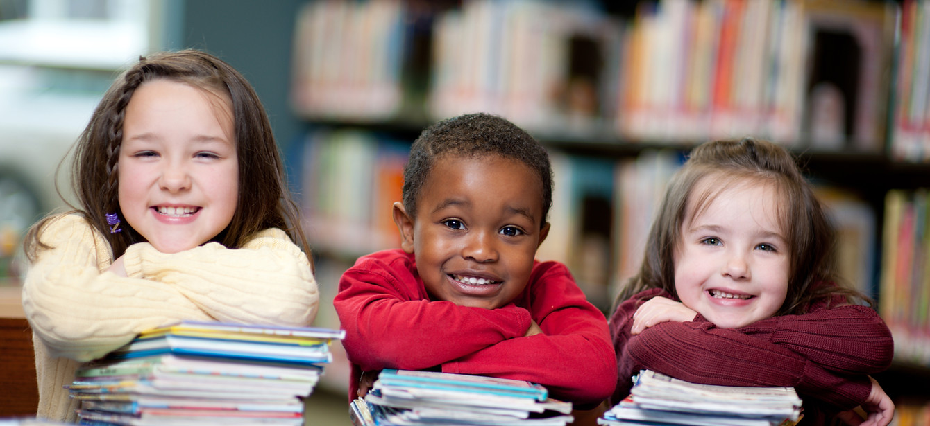 Happy Kids with Books