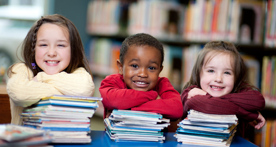 Happy Kids with Books