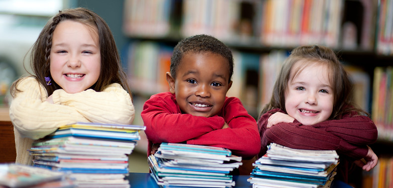 Happy Kids with Books