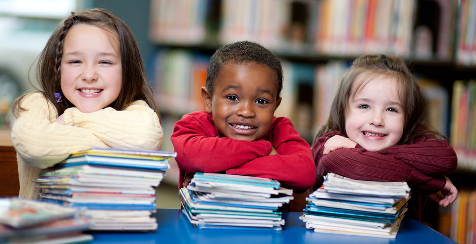 Happy Kids with Books