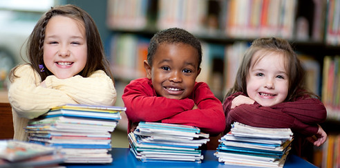 Happy Kids with Books