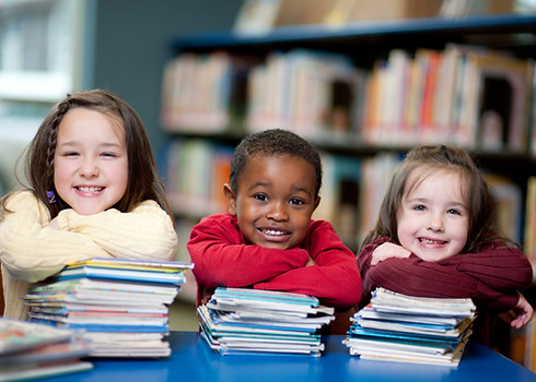 Happy Kids with Books