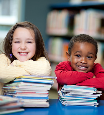 Happy Kids with Books