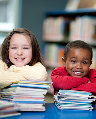 Happy Kids with Books