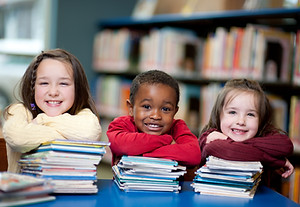Happy Kids with Books