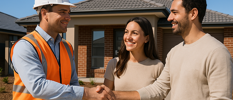 Certified Building Surveyors shaking hand with owner