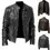 Thumbnail: Mens Brown Pu Leather Jacket Motorcycle Faux Leather Moto Biker Jacket Men Hot S