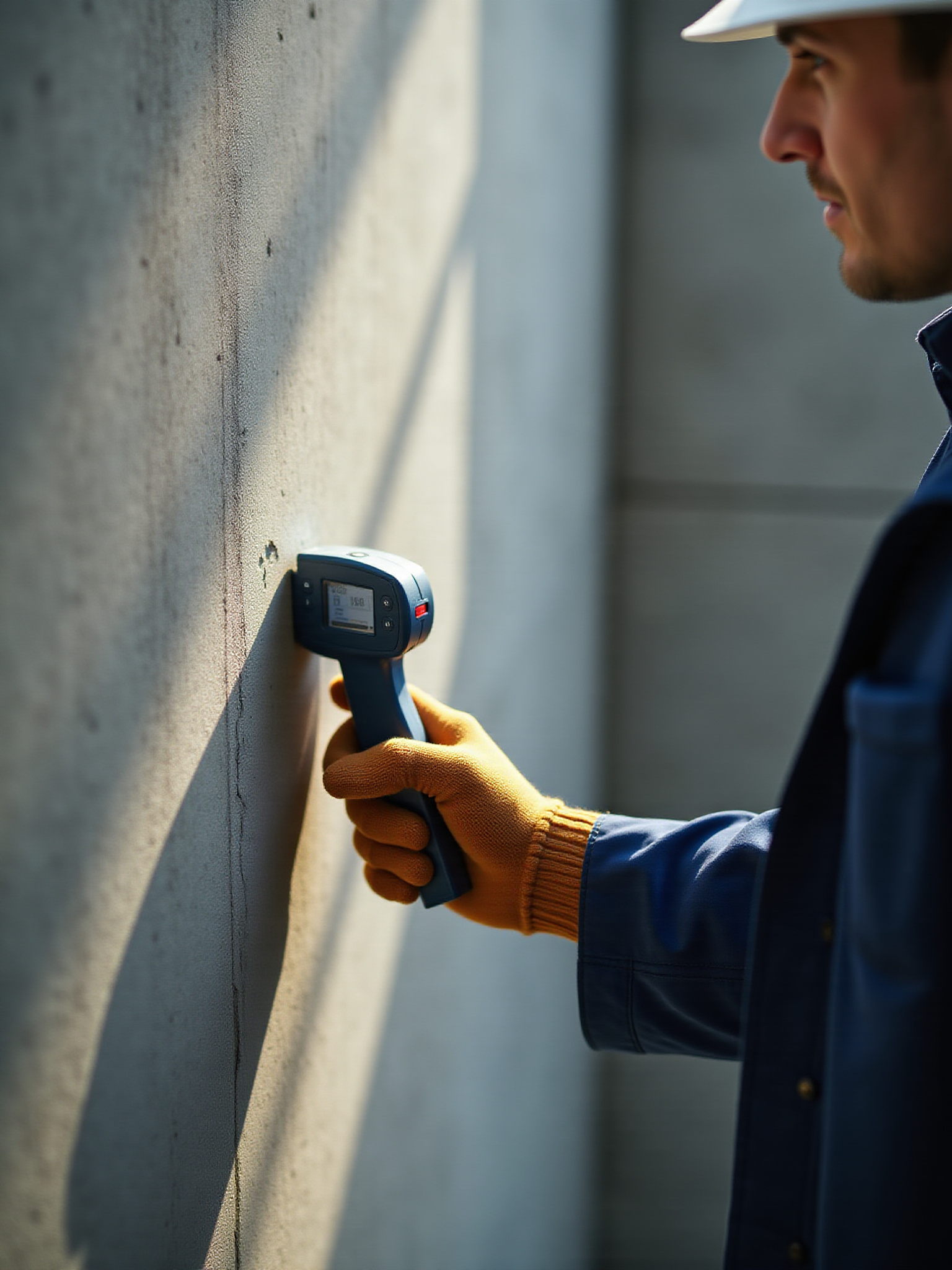 Engenheiro fazendo analise de concreto