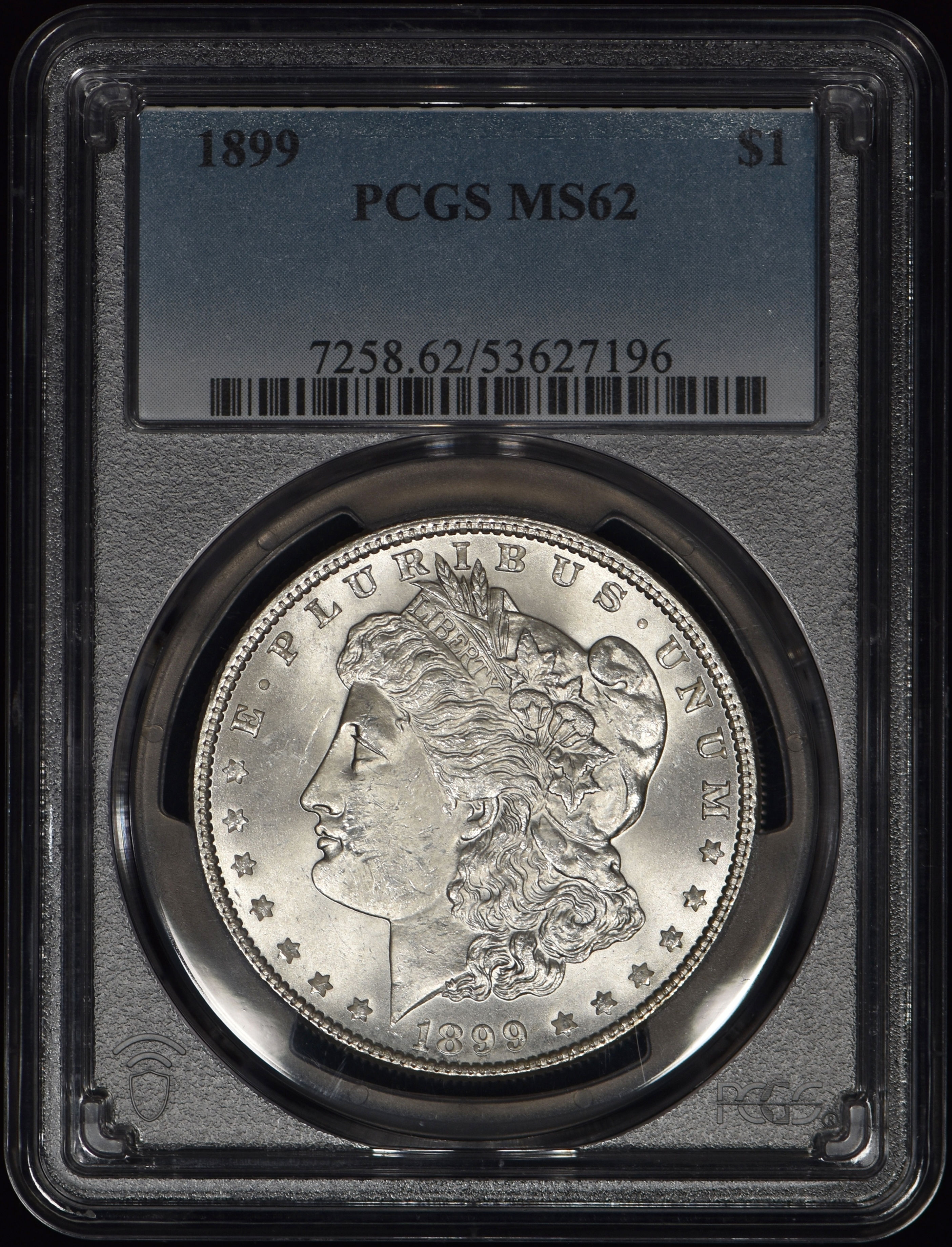 1899 Morgan Silver Dollar $1 PCGS MS62 - Lustrous!