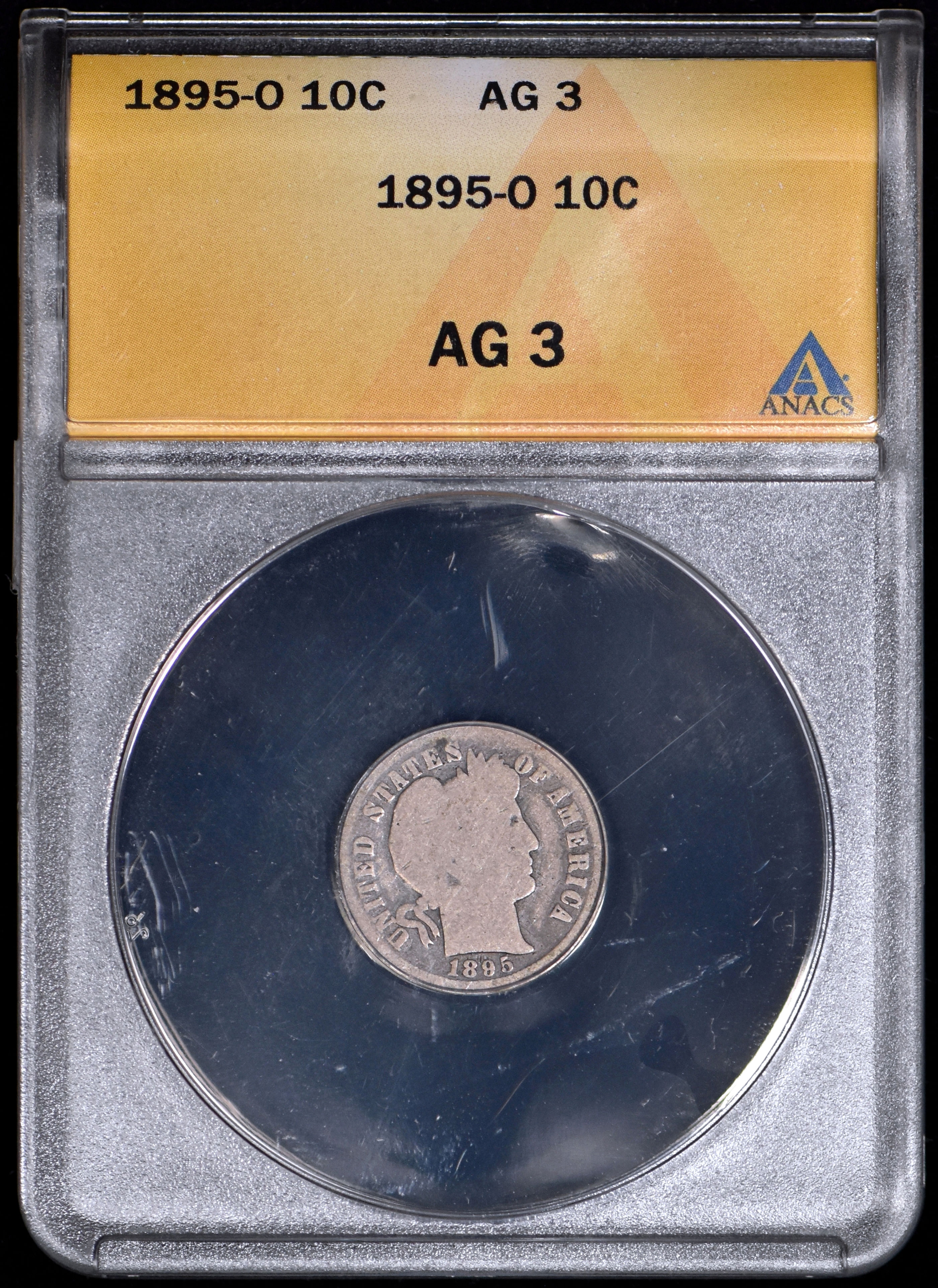 1895-O Barber Dime 10c ANACS AG 3 - Tough Date!