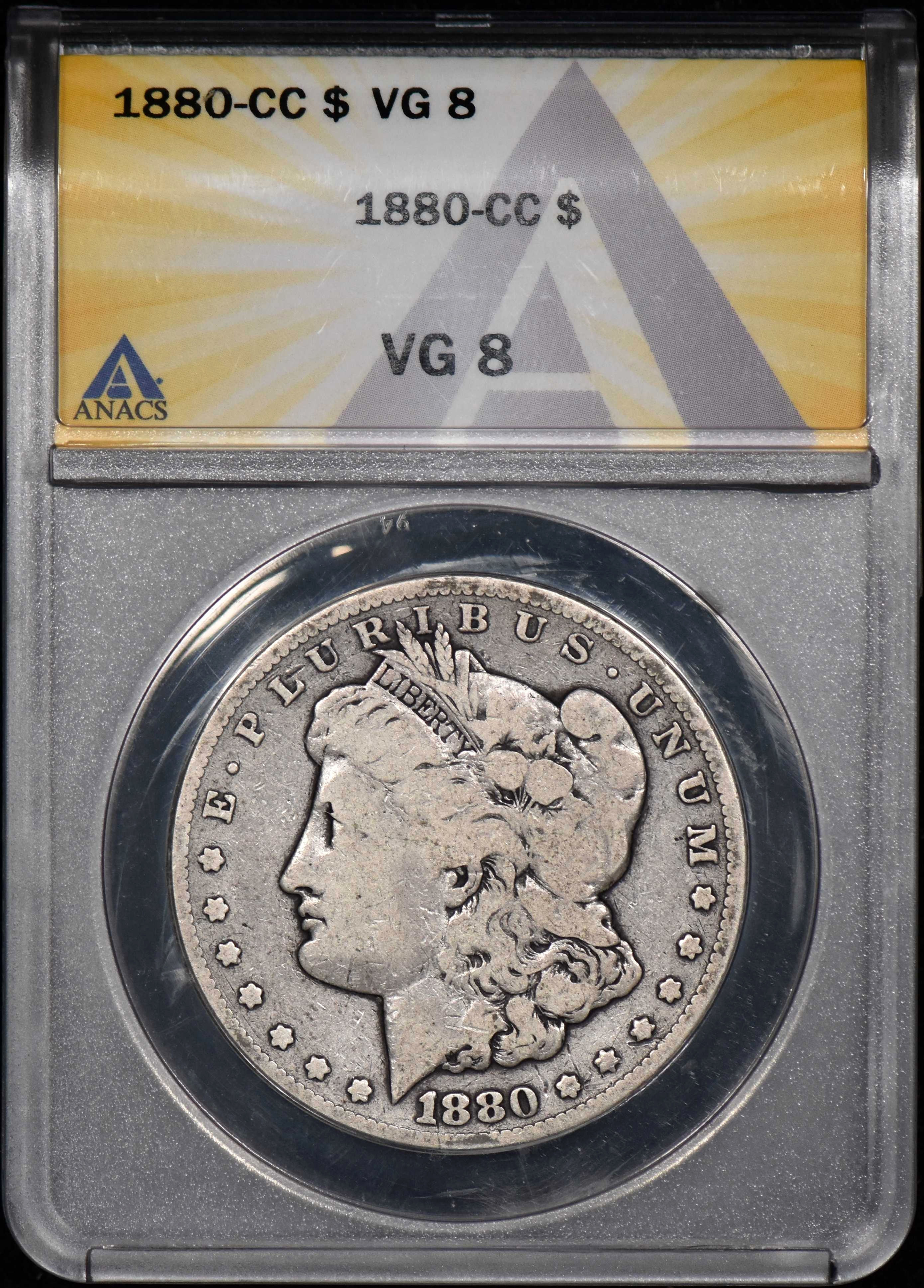 1880-CC Morgan Silver Dollar $1 ANACS VG 8