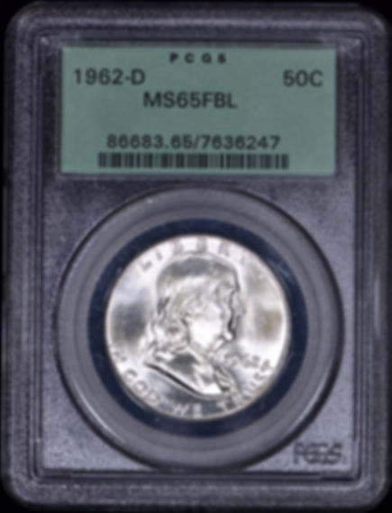 1962-D Franklin Half Dollar 50c PCGS MS65FBL (OGH) Nice White Coin!