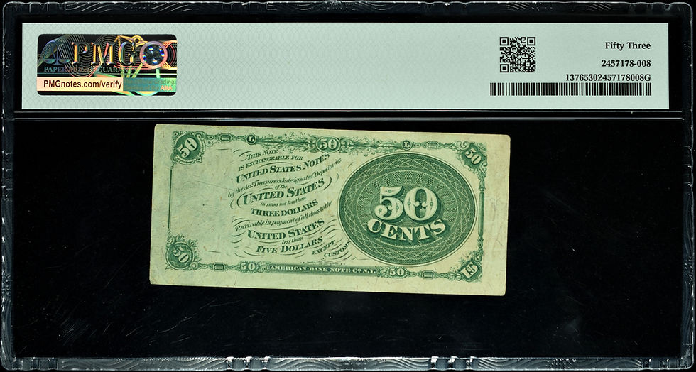 Thumbnail: 50¢ Fractional Currency FR. 1376 4th Issue PMG 53 About Unc. Blue Right End