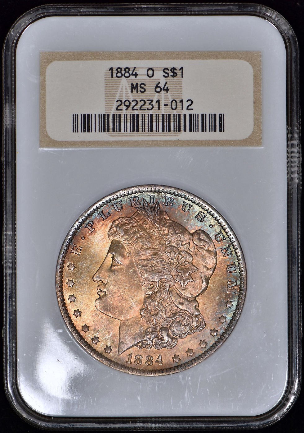 1884-O Morgan Silver Dollar $1 NGC MS64 "Fatty" Holder - Nice Color/Toning!