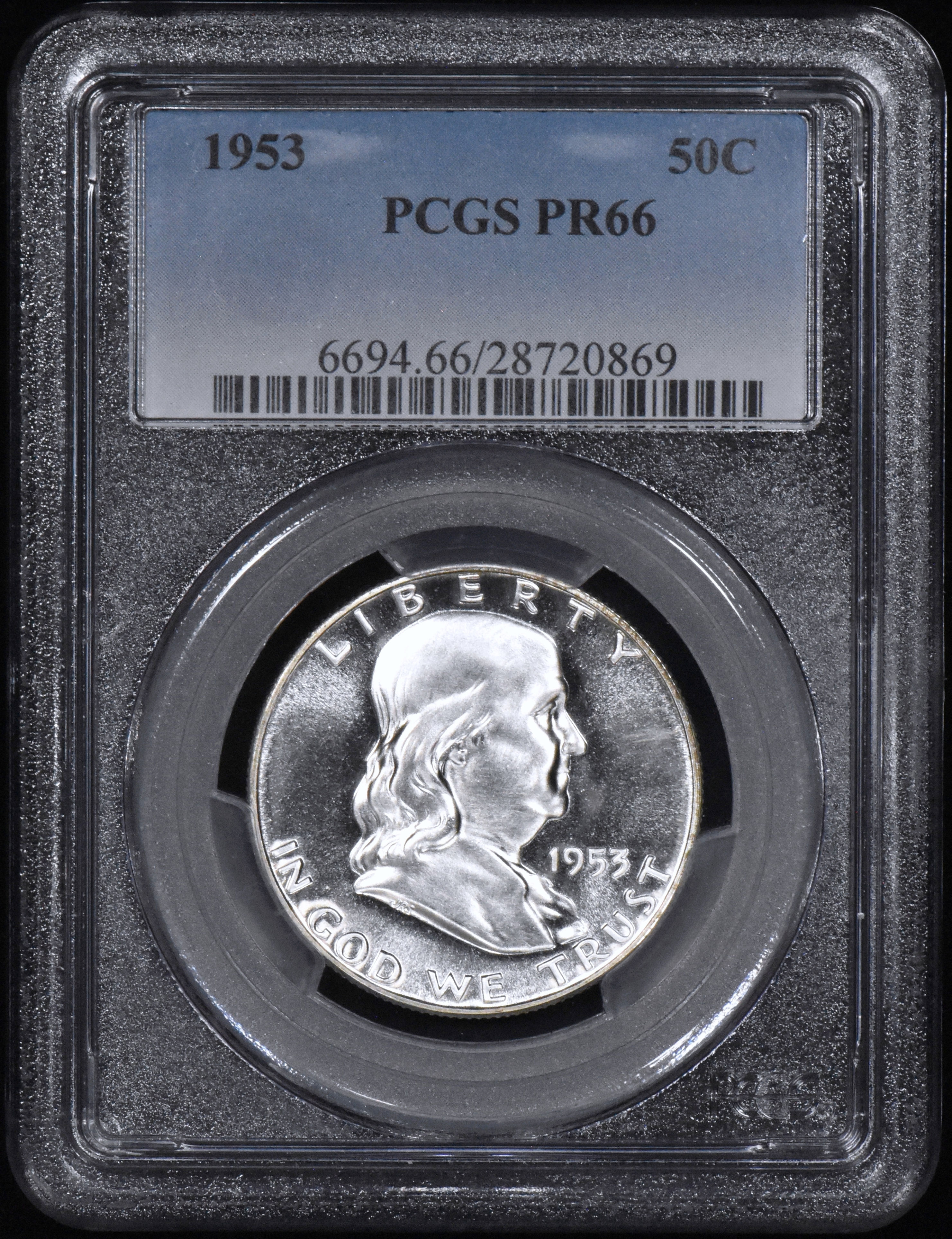1953 Proof Franklin Half Dollar 50c PCGS PR66 - Frosty Coin!