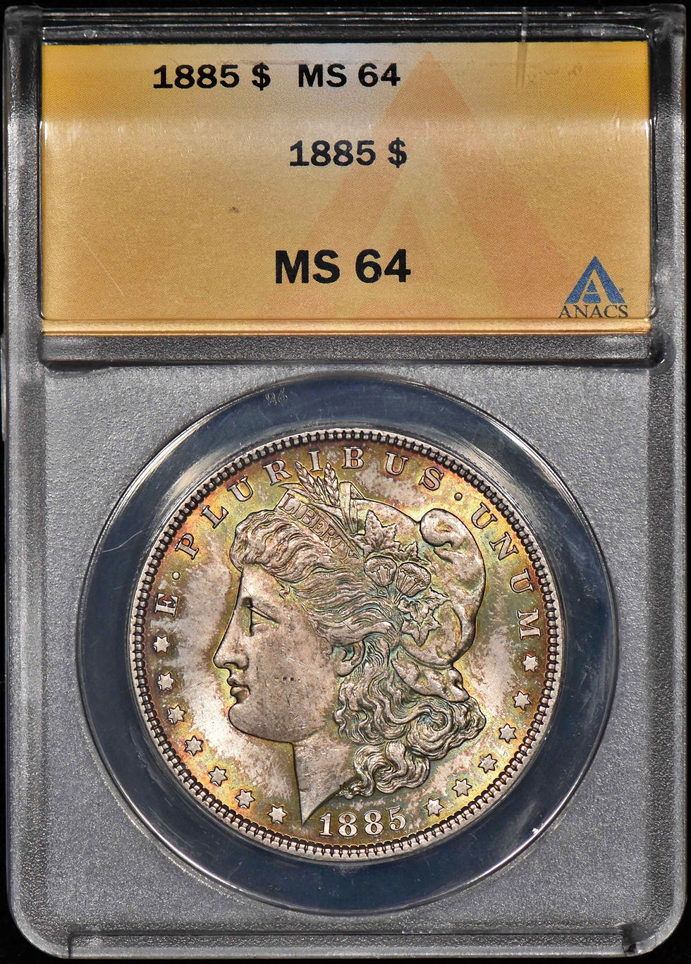 Thumbnail: 1885 Morgan Silver Dollar $1 ANACS MS64 - Great Color/Toning!