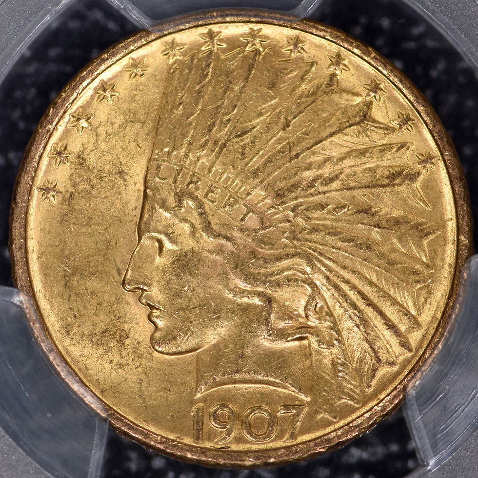 Thumbnail: 1907 Indian Head Gold Eagle $10 PCGS MS63 - Saint Gaudens Label