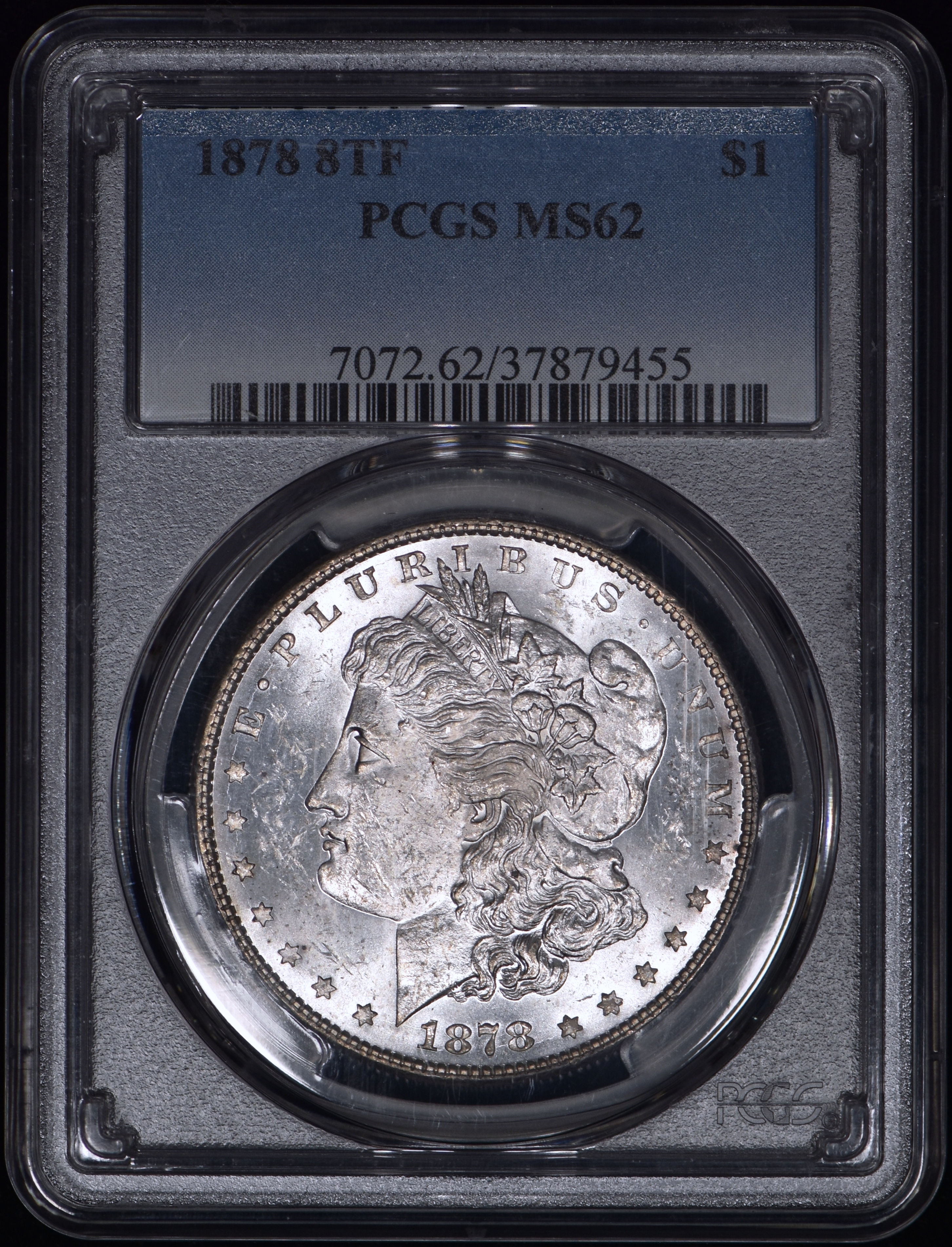 1878 8TF Morgan Silver Dollar $1 PCGS MS62 VAM-21 Broken R & B