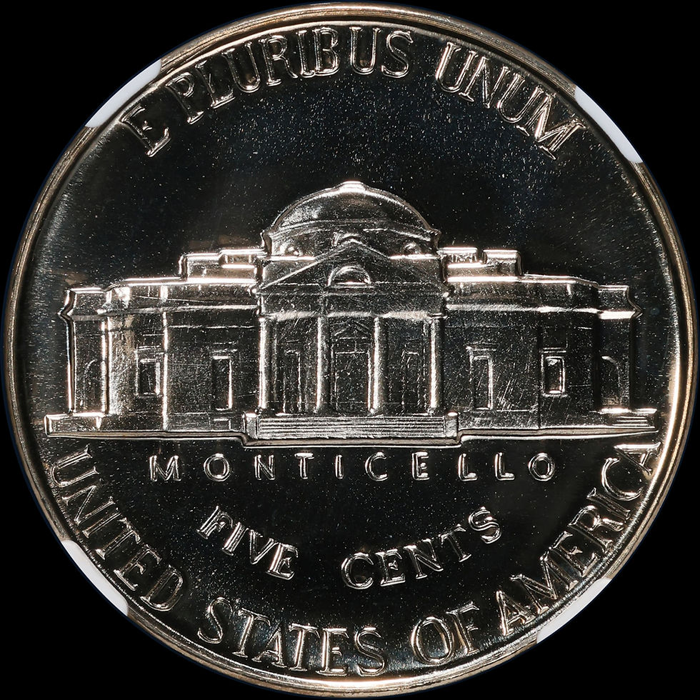 Thumbnail: 1952 Proof Jefferson Nickel 5c NGC PF 68 (PR68) Recut Ribbon