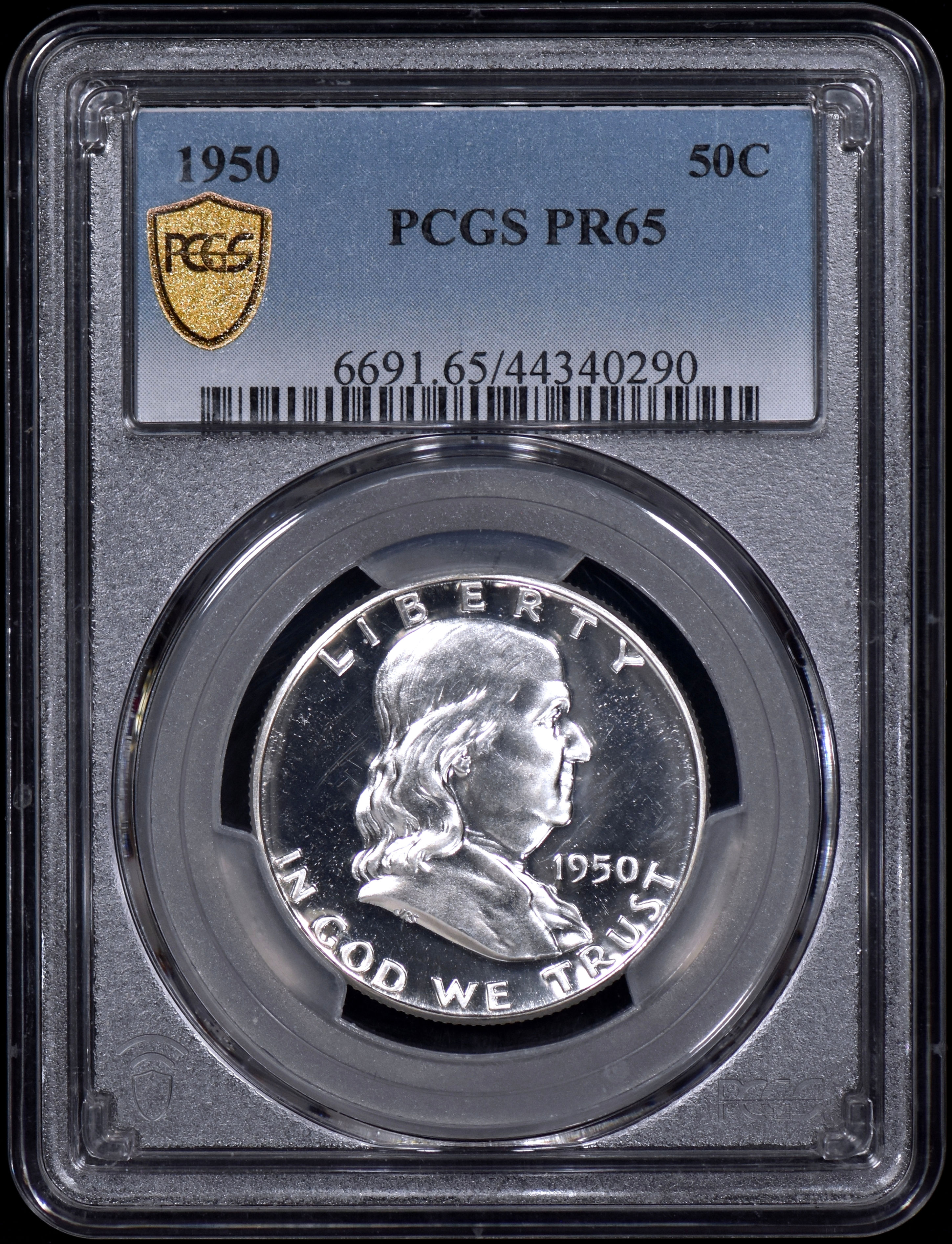 1950 Proof Franklin Half Dollar 50c PCGS PR65 - Very Clean!
