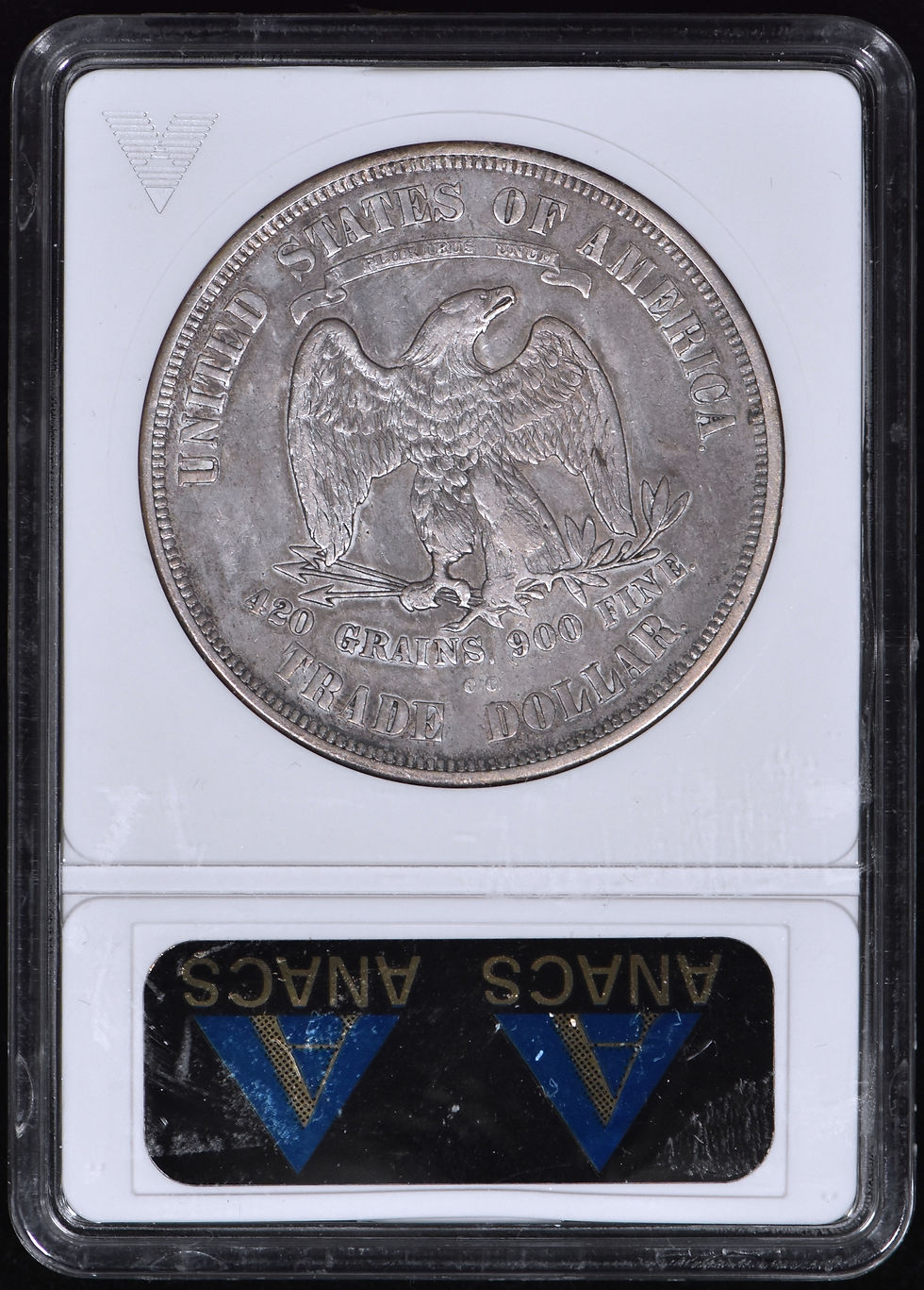 Thumbnail: 1873-CC Trade Silver Dollar $1 ANACS EF40 Details (XF40)