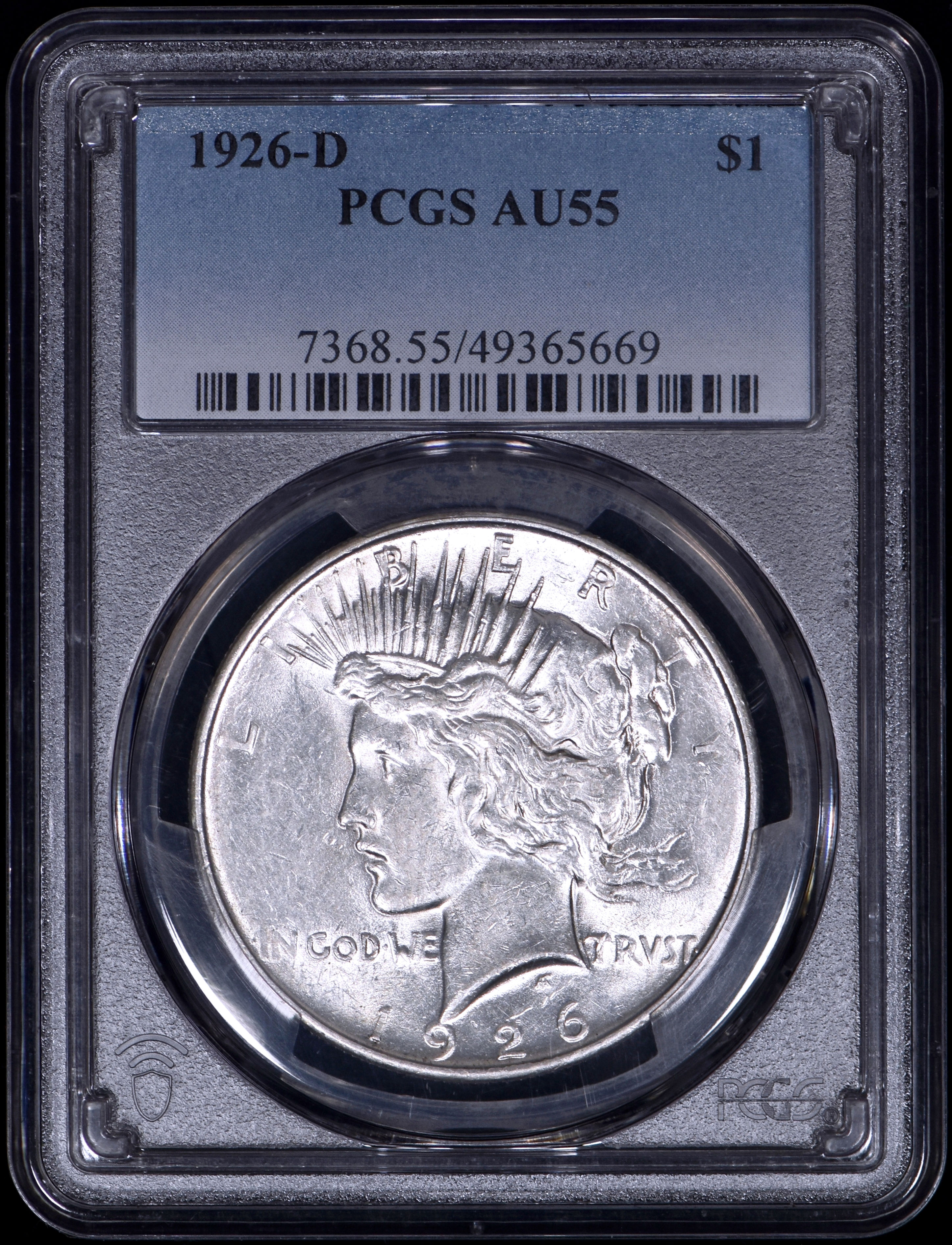 1926-D Peace Silver Dollar $1 PCGS AU55 - White & Lustrous!