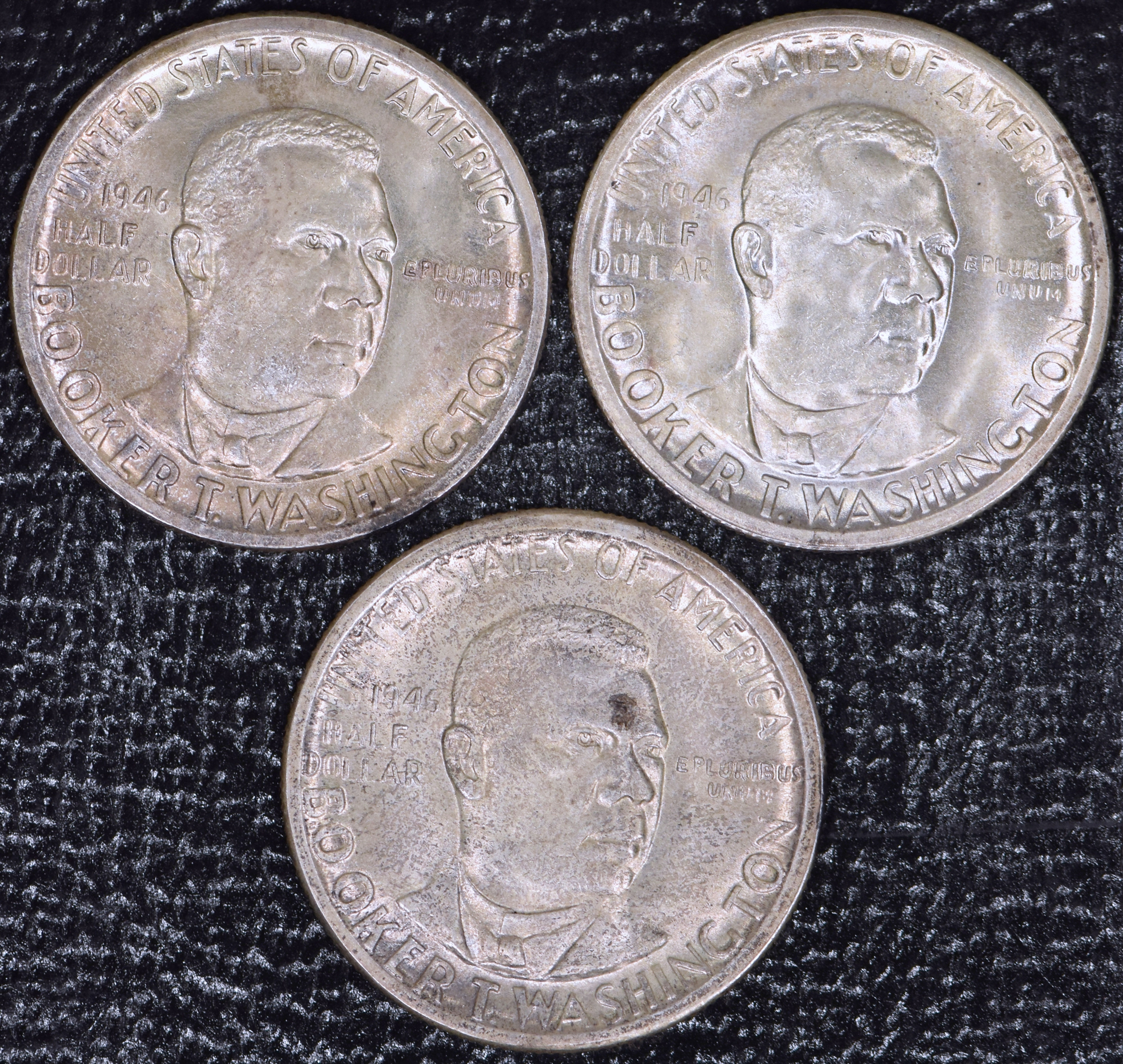 1946 P-D-S Booker T Washington Commemorative Half Dollar Set - BU