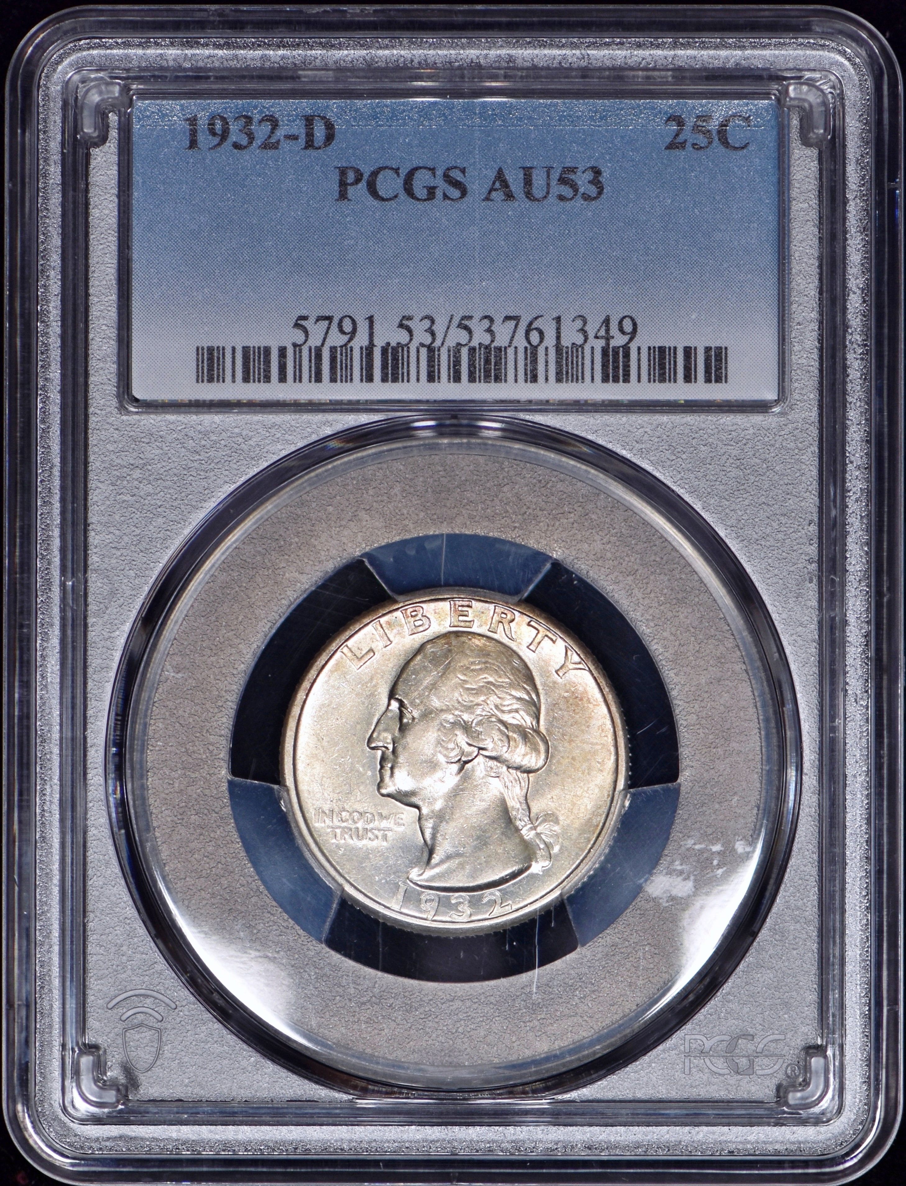 1932-D Washington Quarter 25c PCGS AU53 - Nice Coin!
