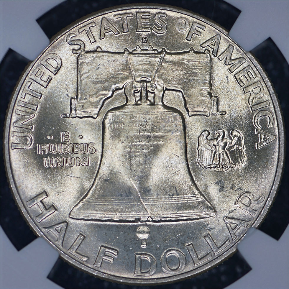 Thumbnail: 1954-D Franklin Half Dollar 50c NGC MS66 FBL - Nice Luster!