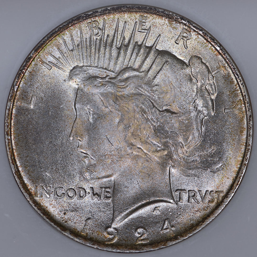 Thumbnail: 1924 Peace Silver Dollar $1 NGC MS64 CAC - Beautifully Toned GEM!